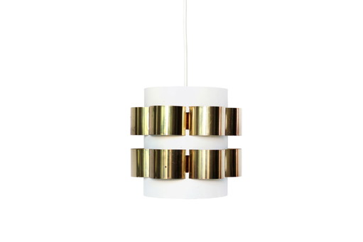 Messing Coronell hanglamp van Werner Schou, 1960's