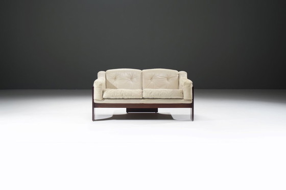 Image 1 of Splendido divano vintage Oriolo in pelle disegnato da Claudio Salocchi per Sormani, anni '60.