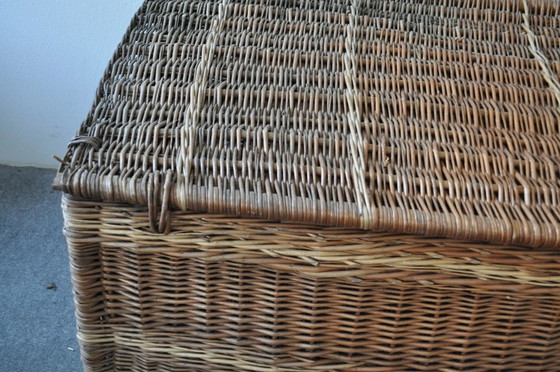 Grande Cesto Vintage con Coperchio, Anni '40 – Oggetti decorativi, Vimini (photo 3 of 5)