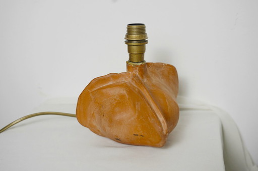 Tim Orr Ceramic Lamp with Biomorphic Terracotta Lamp Base, Sculptural Organic Table Lamp