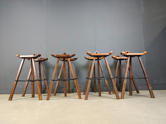 Image 1 of Mid century brutalist bar stools - set of 8, 1960s