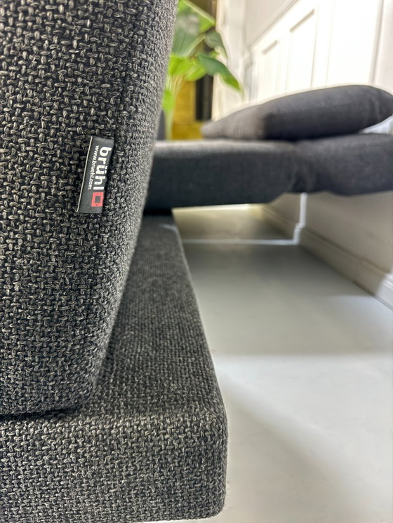 Image 1 of Brühl Moule divano ad angolo divano di design in tessuto divano letto grigio