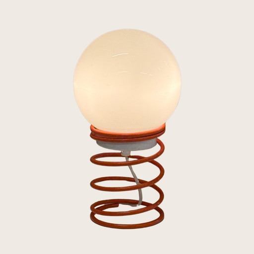 Vintage Space Age Table Lamp with Spiral Base – 1970s – tafellampen, Glass, Metal