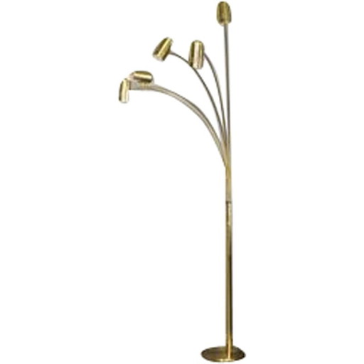 Vintage brass floor lamp, 1970s