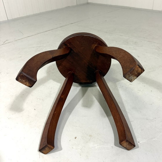 Image 1 of Brutalist rustic stool side table plant table 1960's