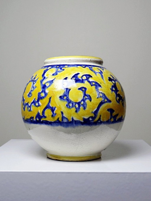 Petit vase boule poterie artisanal Marocaine vintage Serghini pour Biti Style