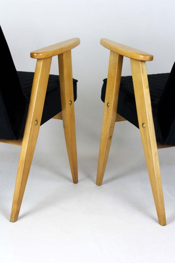 Image 1 of Restored Set of Model 366 Armchairs by Józef Chierowski, Poland, 1960s