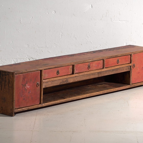 Antiker rot lackierter Unterschrank aus Ulmenholz – China, circa 1900 – Sideboard, Iron (photo 4 of 40)