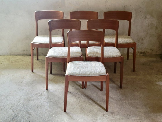 Set von 6 Henning Kjærnulf Esszimmerstühlen für KS Møbler aus Teak, Dänemark 1960 – korup stolefabrik, Wood (photo 2 of 10)