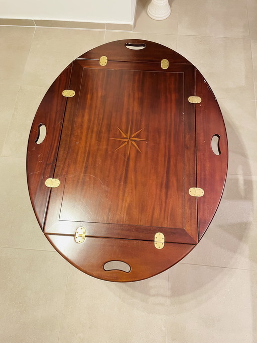 Mid Century Mahogany Butler's Cocktail Table