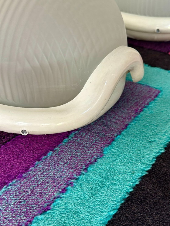 Image 1 of Superbe paire de lampes « Noce » d'Achille Castiglioni pour Flos – Édition en verre dépoli – 1972