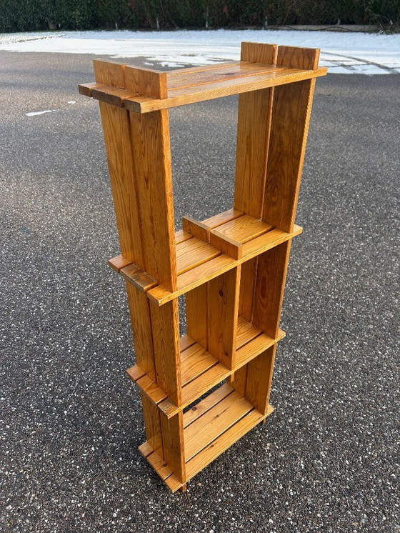 Image 1 of Mensola brutalista in pino, anni '70