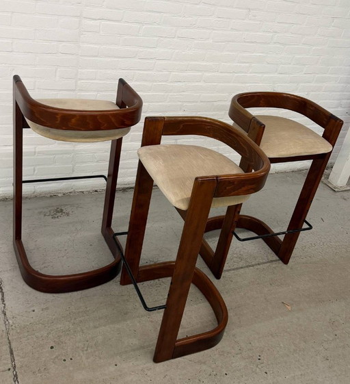 3 taburetes de bar vintage estilo Willy Rizzo