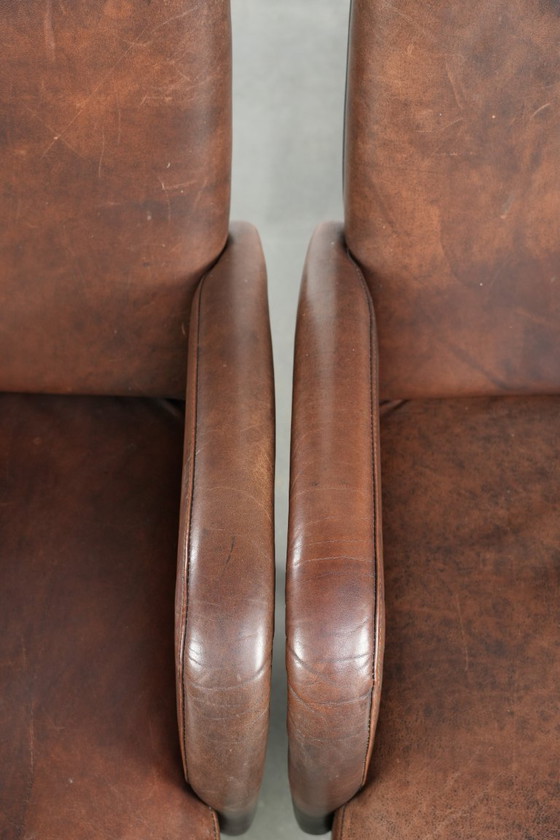 Image 1 of 6 Esszimmerstühle / Beistellstühle mit Armlehnen aus Rindsleder