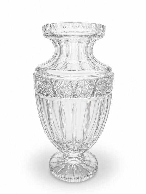 Image 1 of Boheemse loden kristallen vaas uit de eerste helft van de 20e eeuw.