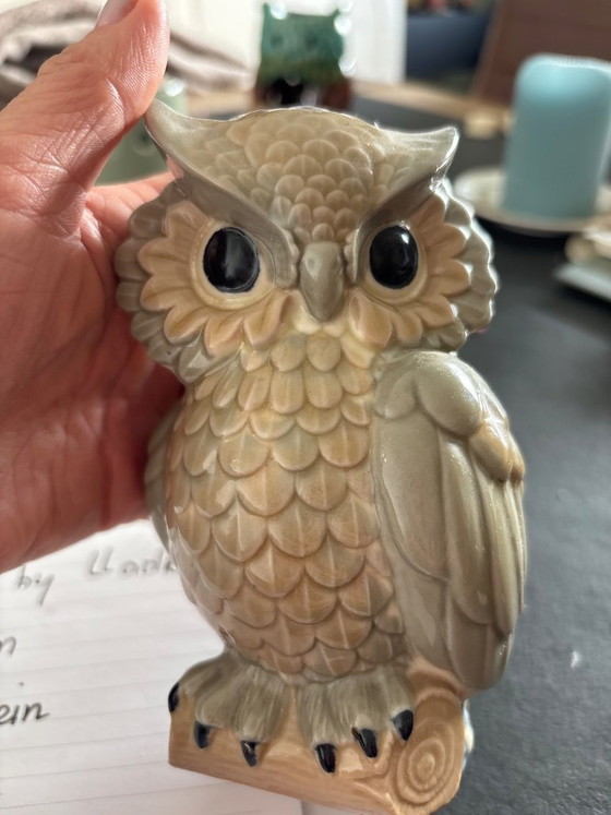 Image 1 of Vintage uil poselein jaren 60