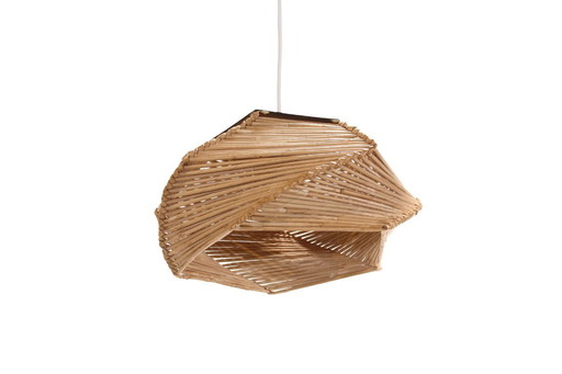 Vintage hanglamp gemaakt van gedraaid papier uit de jaren 60