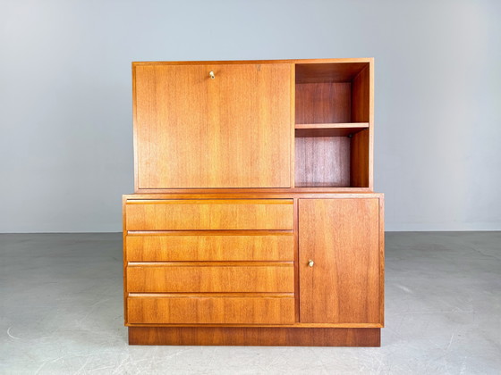 Image 1 of Cassettiera originale Georg Satink di metà secolo, segretaria WK Furniture Teak