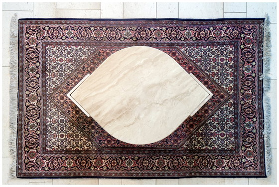 Image 1 of Table basse Roche Bobois forme œil en travertin 1970/80