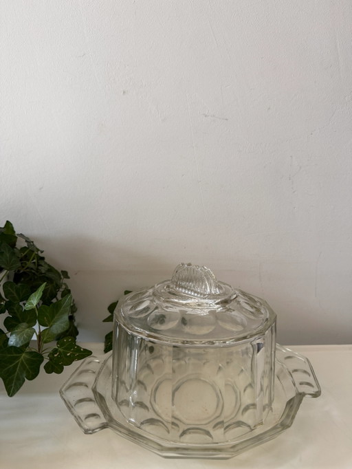 Art Deco Glass Cheese Dome