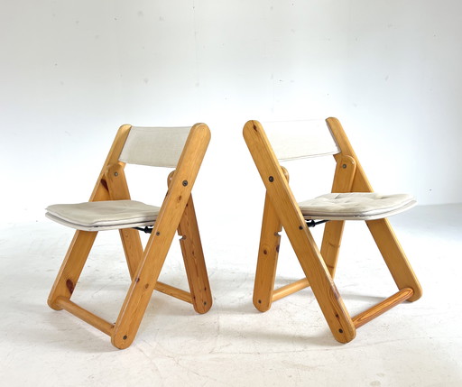 2 vintage 'Kon Tiki' folding chairs, Ikea '70s