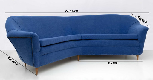 Ico Parisi Mid-Century Modern Italienisches Ecksofa für Ariberto Colombo, 1950er