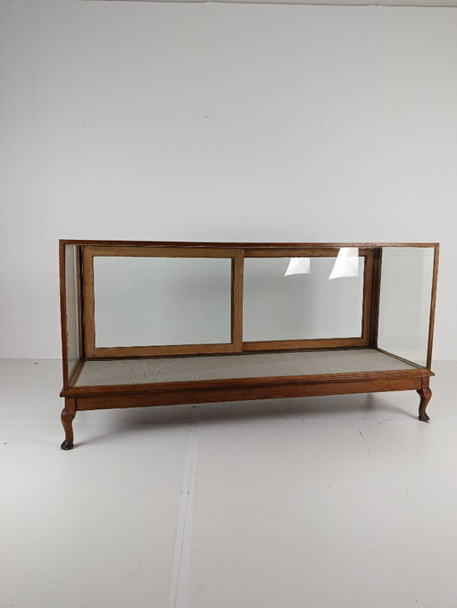 Antica grande vetrina/bancone in vetro