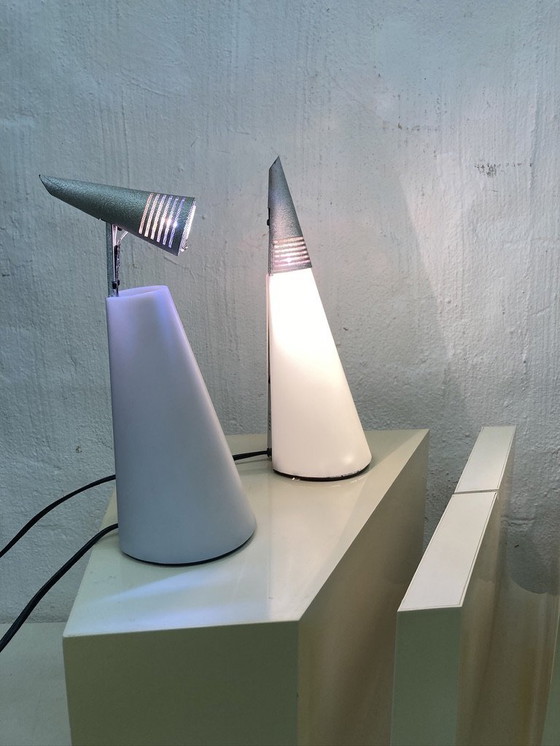 Image 1 of 2 lampade da tavolo alogene Iota dall'Italia anni '80 design Hikaru Mori per Nemo