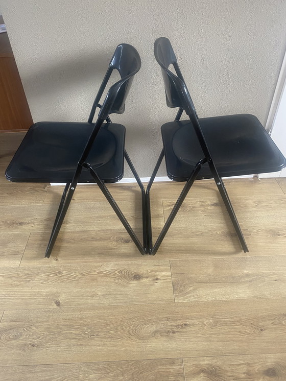 Image 1 of 4 vintage Lerolin folding chairs, Italian design