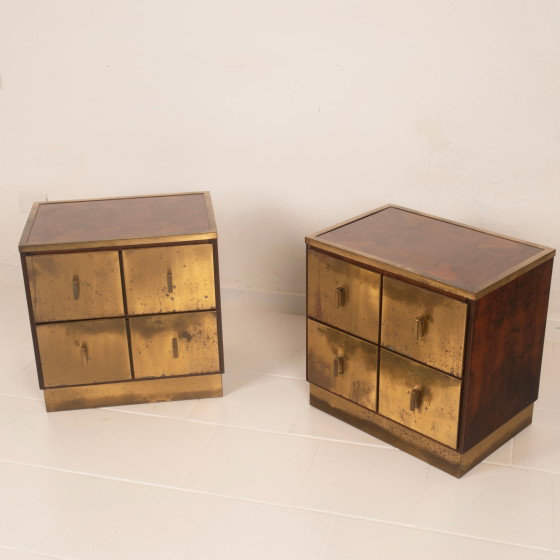 Aldo Frigerio & Luciano Frigerio Tables de nuit Bagdad en ronce de noyer et laiton – Brass (photo 6 of 24)