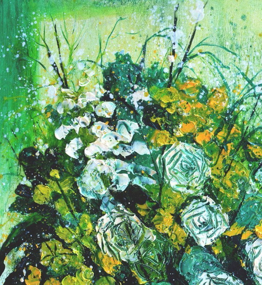 Stilleben mit weißen Rosen