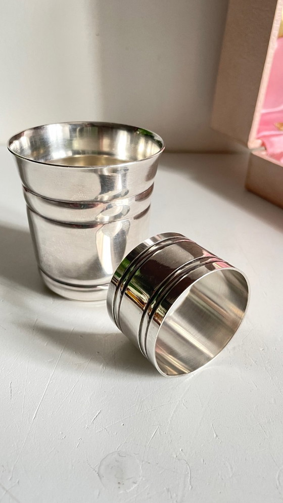 Image 1 of Silver-plated glass and napkin ring by UDNER