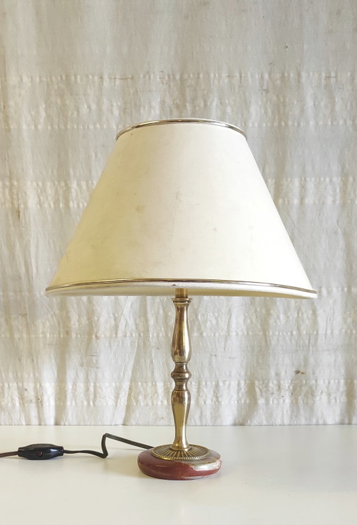 Neo-Classical Style Brass Table Lamp - Mid-20th Century – tafellampen (photo 2 of 8)