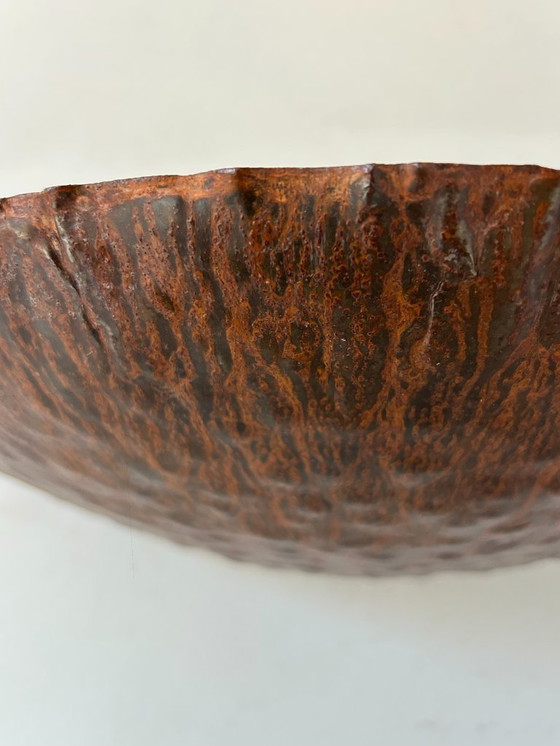 Image 1 of Paire d'appliques vintage, métal rouillé traité, France, 1980