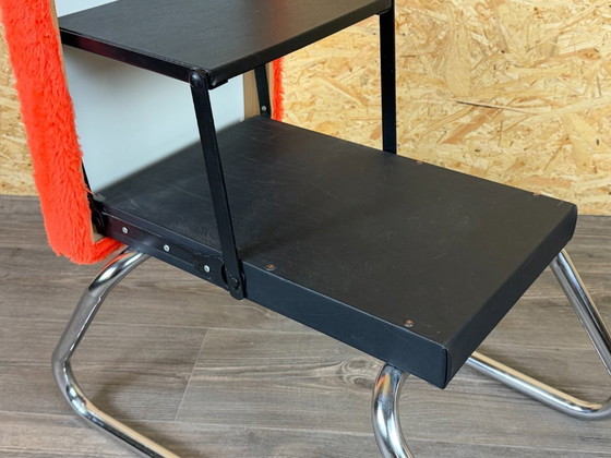 Image 1 of 60er 70er Jahre Hocker Ottomane Sitzhocker Fußhocker mit Leiter Space Age Orange