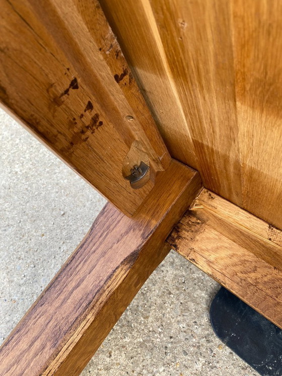 Image 1 of Table de ferme à repas à manger en chêne massif 1950 130x80 h76cm