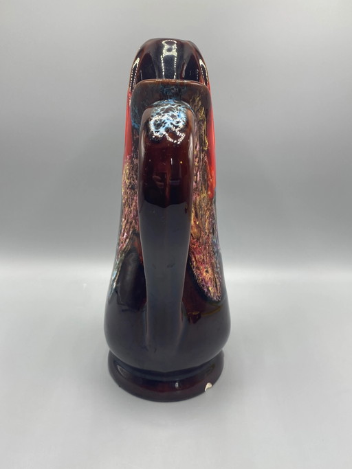 Large polychrome enameled ceramic ewer – Vallauris – servies (photo 2 of 8)
