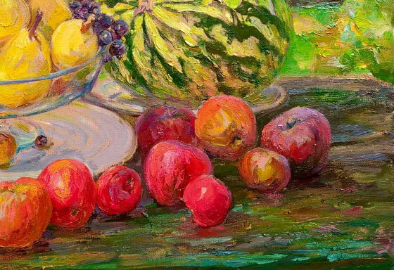 Origineel olieverfschilderij: Fruitstilleven, Rijkdommen van Augustus – Schilderijen & Tekeningen, Canvas (photo 5 of 5)