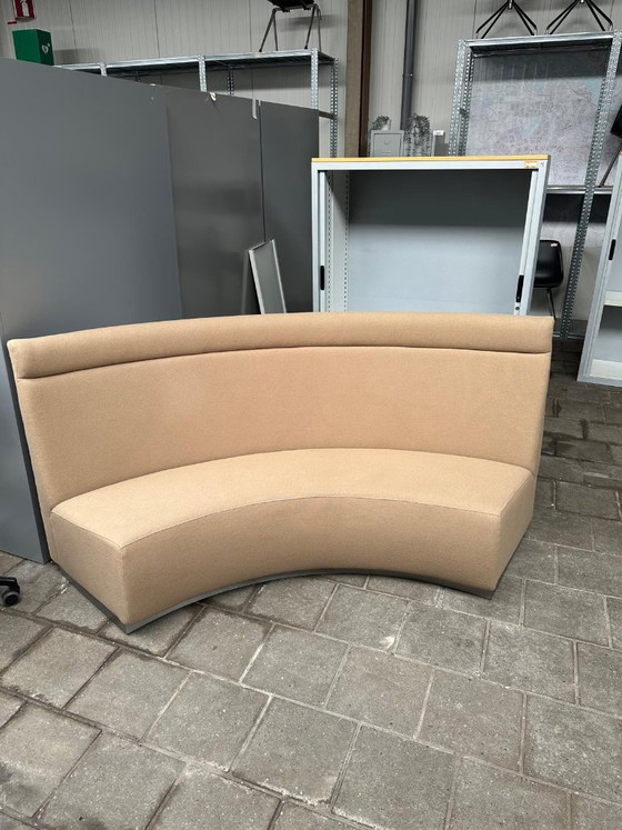 Halfronde Gestoffeerde Horeca Bank 3 Elementen – 3-5 zitsbanken, Textile, Wood (photo 5 of 5)