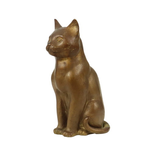 Statue de chat vintage en bronze