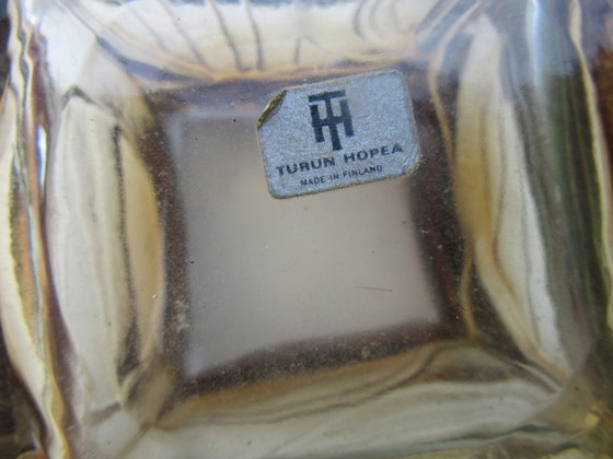 Image 1 of Turun Hopea Finnland Pentti Sarpaneva Gefäß aus Glas/Bonze, brutalistisch, 1972