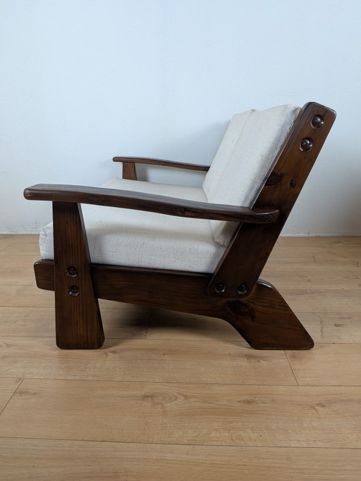 Vintage Gralon Everest / Schote 70 2-Zits Designbank – Massief Hout – Jaren '70