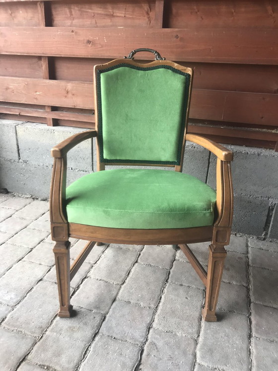 Antique French Green Armchair (photo 6 of 8)