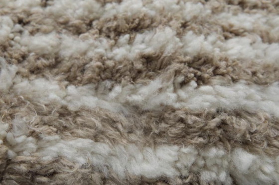 Image 1 of Commande de 3 tapis marocains sur mesure – Travertin à motif robe de moine, Taupe uni et Blanc naturel uni 