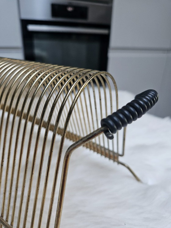 Vintage vinyl rack in brass - 1960s – Decorative Objects (photo 6 of 7)