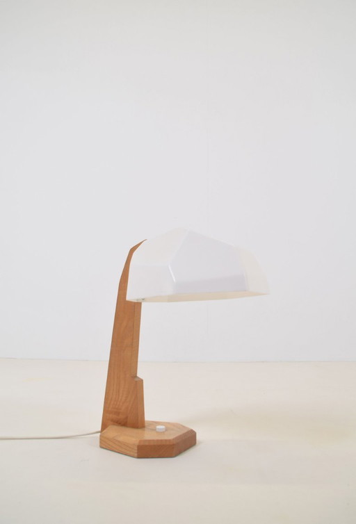 Rare lampe de table anthroposophique de Rudolf Dörfler, années 1960 – tafellampen, Wood, Plastic