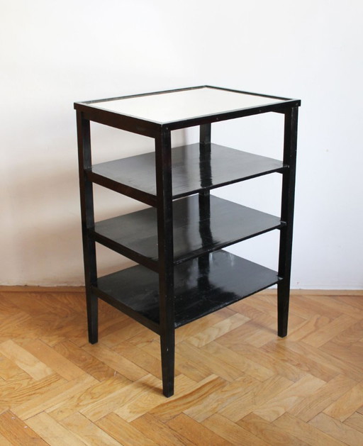 Table d'Appoint / Étagère Vintage Moderniste Tchécoslovaque, 1940s – bijzettafels, Glass (photo 2 of 9)