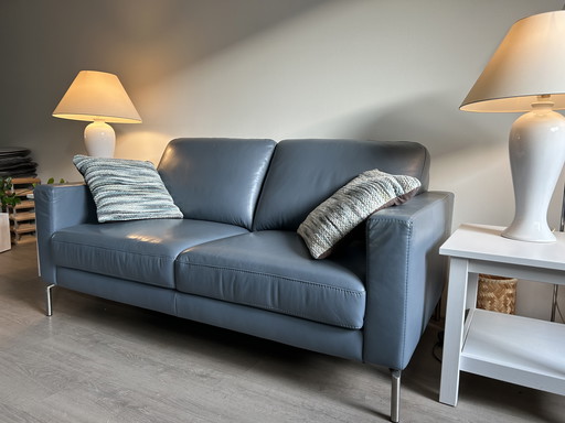 Prominent Leather Sofa Beautiful Color Blue: Modern Adjustable Seat (Electric)