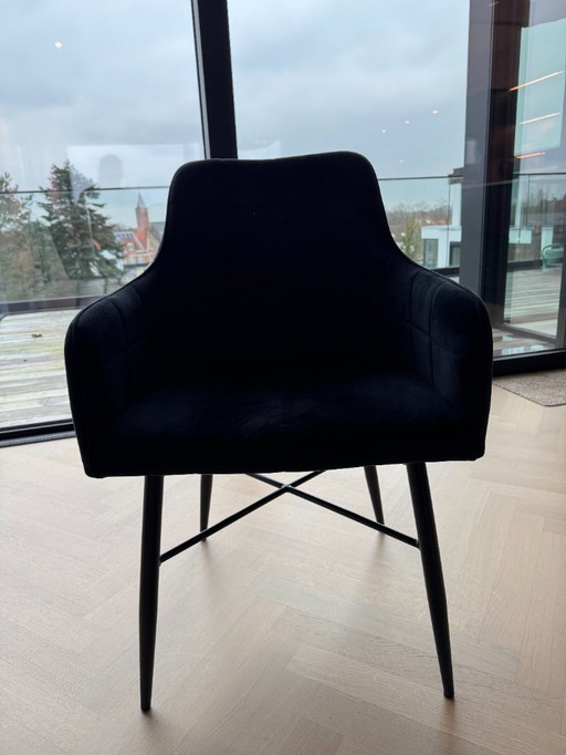 6 armchairs - Dekimpe - black velvet