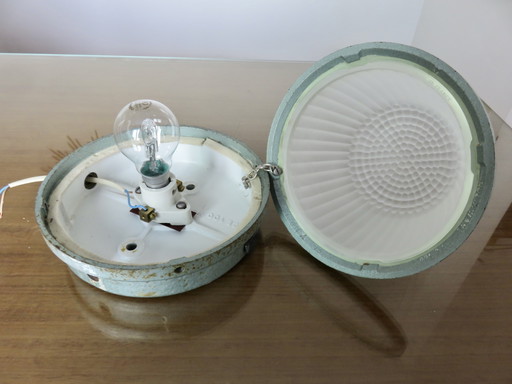 Authentique Applique "Holophane" Usine, Industrie, Déco Loft, France, 1960